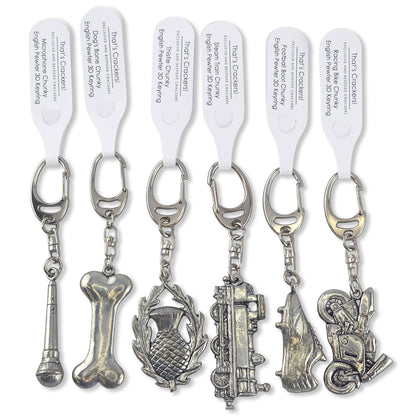 Welsh Dragon | Chunky English Pewter 3D Keyring | Little Gift | Cracker Filler
