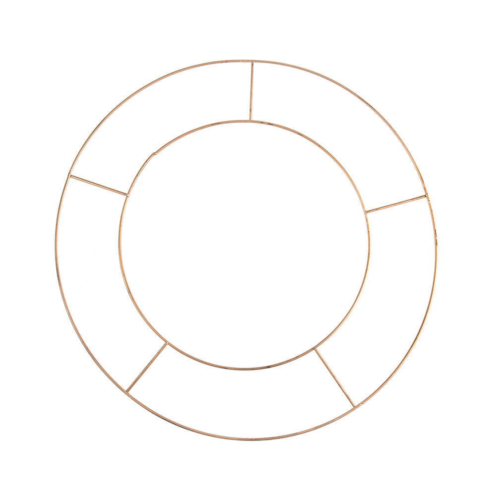 15cm to 30cm | Metal Double Ring Wreath Making Base | Matt Gold