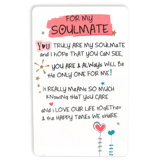 For My Soulmate | Mini Keepsake Card With Verse | Little Gift | Cracker Filler