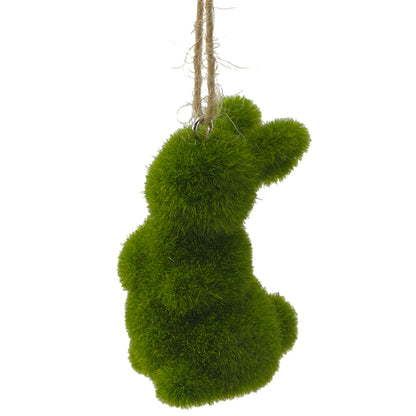 Green Flocked Easter Bunny | Single | Hanging Easter Tree Decoration