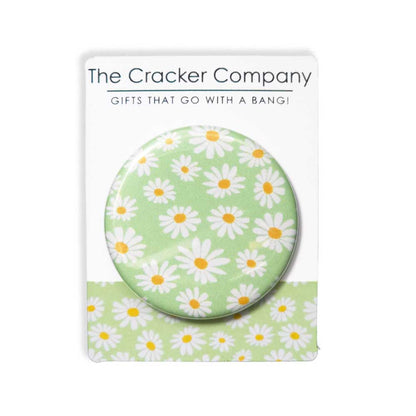 Green Daisy | 38mm Button Pin Badge | Little Gift | Cracker Filler