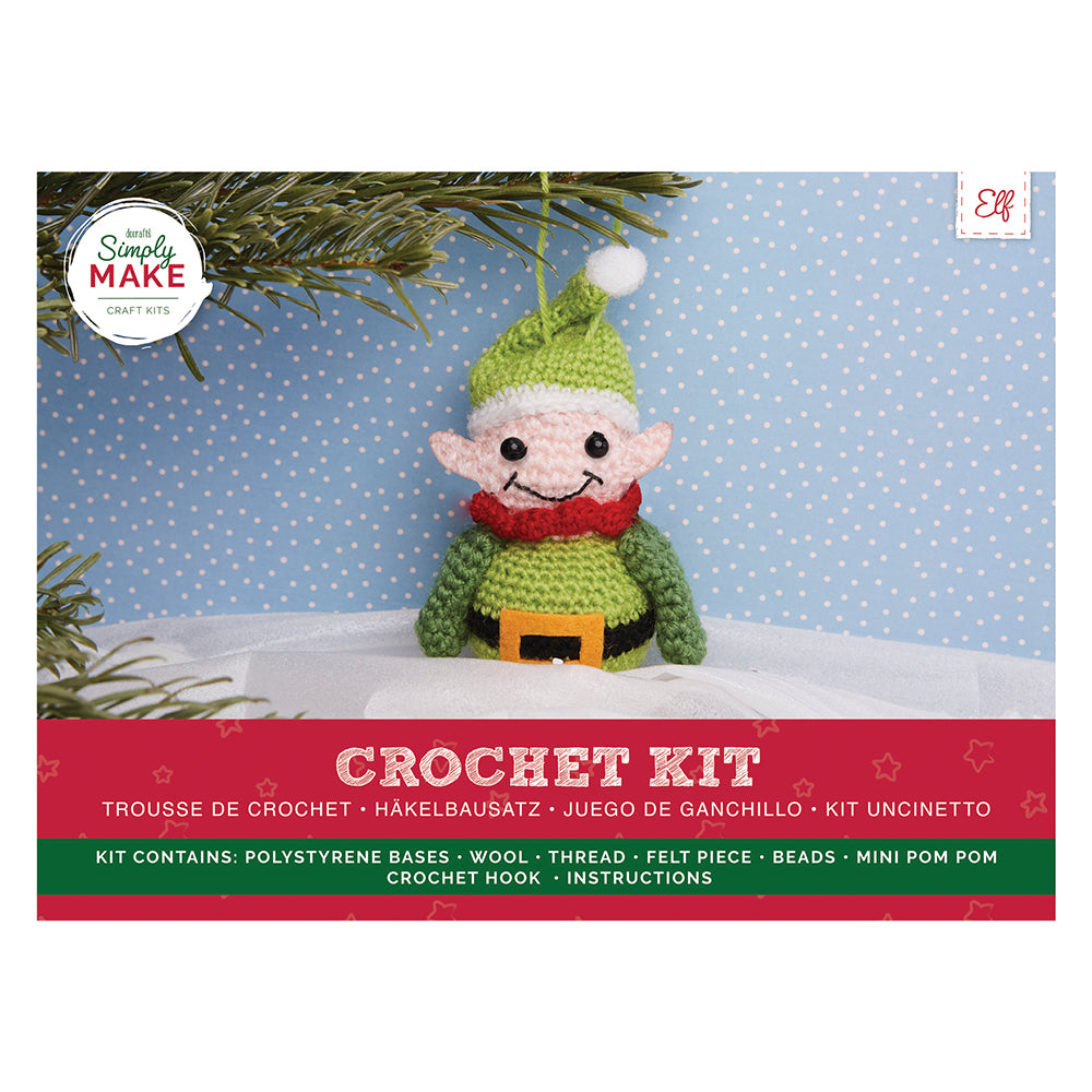 Cute Elf Christmas Decoration Making Craft Kit | Crochet Kit