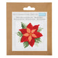 Christmas Poinsettia | Mini Counted Cross Stitch Kit | 13cm Square