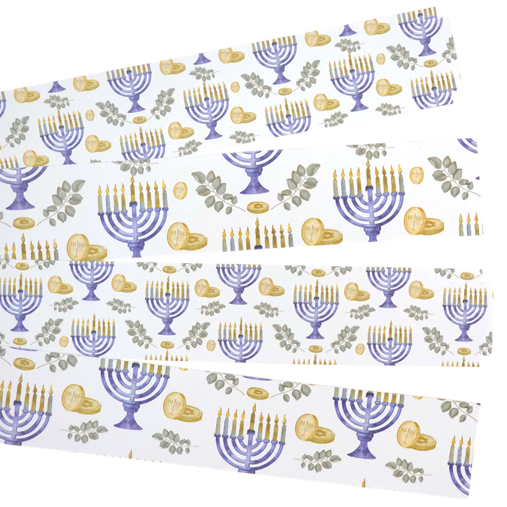 30 Reusable Paper Chains | Watercolour Hanukkah | No Glue Needed | 2.5m