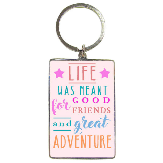 Good Friends & Adventure | Metal Keyring | Little Gift | Cracker Filler