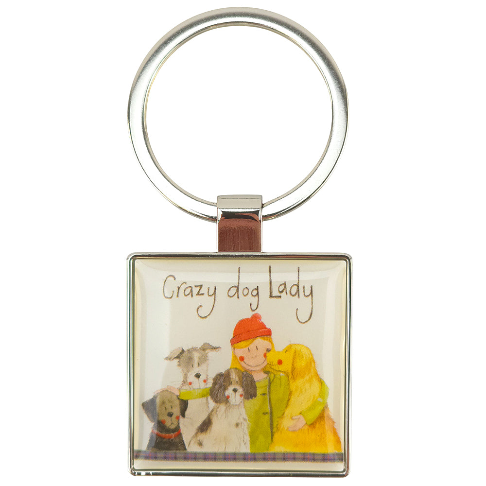 Crazy Dog Lady | Metal Keyring | Little Gift | Cracker Filler