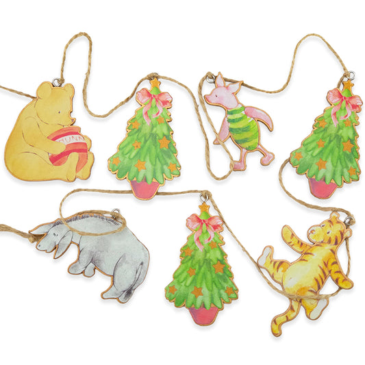 Winnie the Pooh & Friends | Wooden Christmas Garland | Gisela Graham