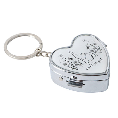 Don't Forget | Heart Shaped Mini Pill Box Keyring | Little Gift | Cracker Filler