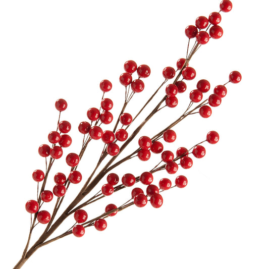Bright Red | 56cm Faux Christmas Berry Spray | Floristry & Tree Decorating