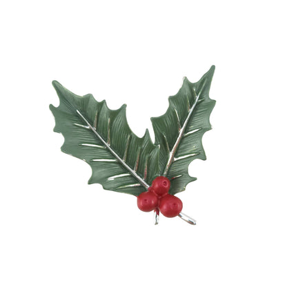 Holly & Berries Christmas Brooch | Silver Plated | Little Gift | Cracker Filler