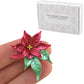 Christmas Poinsettia Brooch | 4.5cm Wide | Ladies Little Gift | Cracker Filler