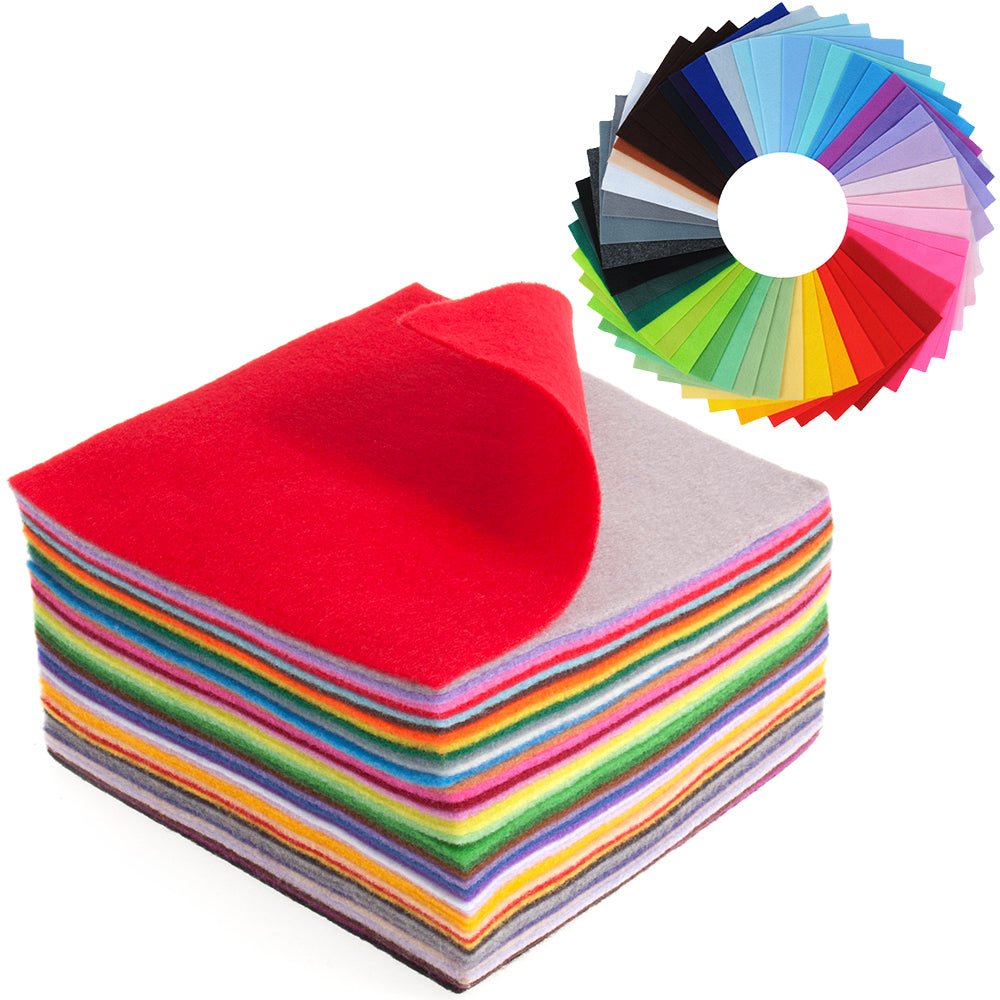 42 Piece Assorted Felt Pack | 15 x 15cm | Sewing & Craft Felt