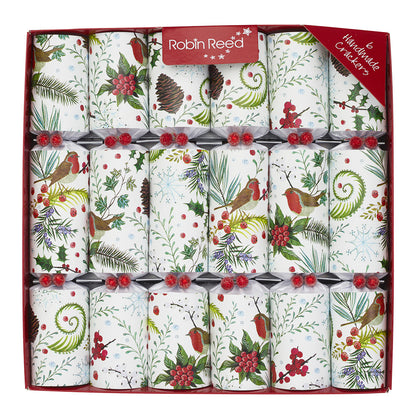 6 Festive Foliage Christmas Crackers | 30cm | Filled with Non-Plastic Gifts