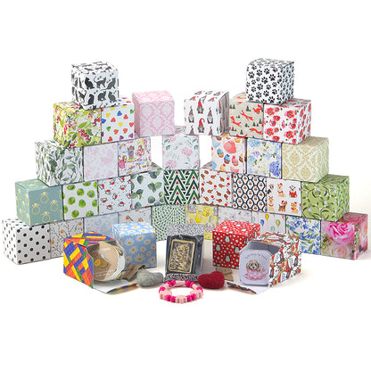 Watercolour Forget Me Nots | Little Gift Box | 5cm Cube | Single or 6 Boxes