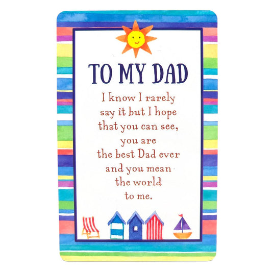 To My Dad | Mini Keepsake Card With Verse | Cracker Filler | Little Gift