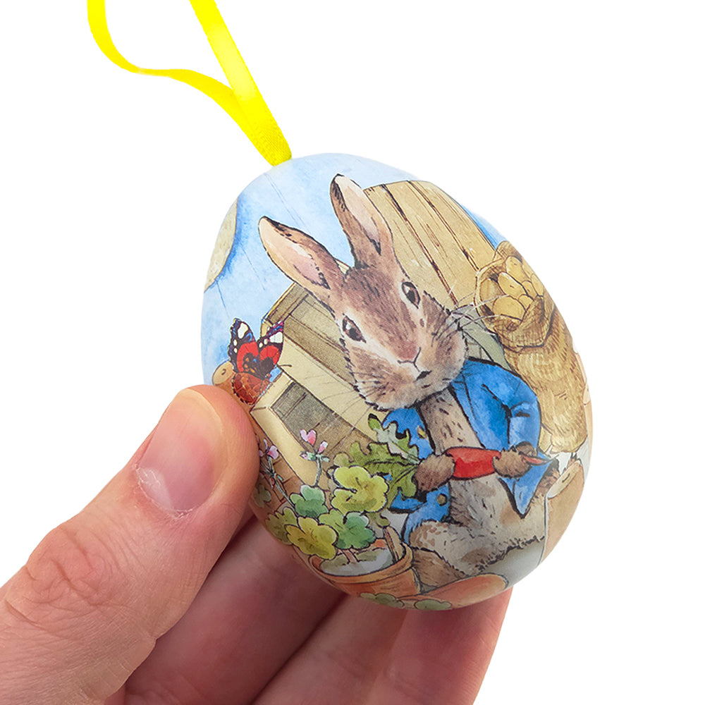 Peter Rabbit Two-Part Hanging Tinware Egg | Fillable Easter Gift