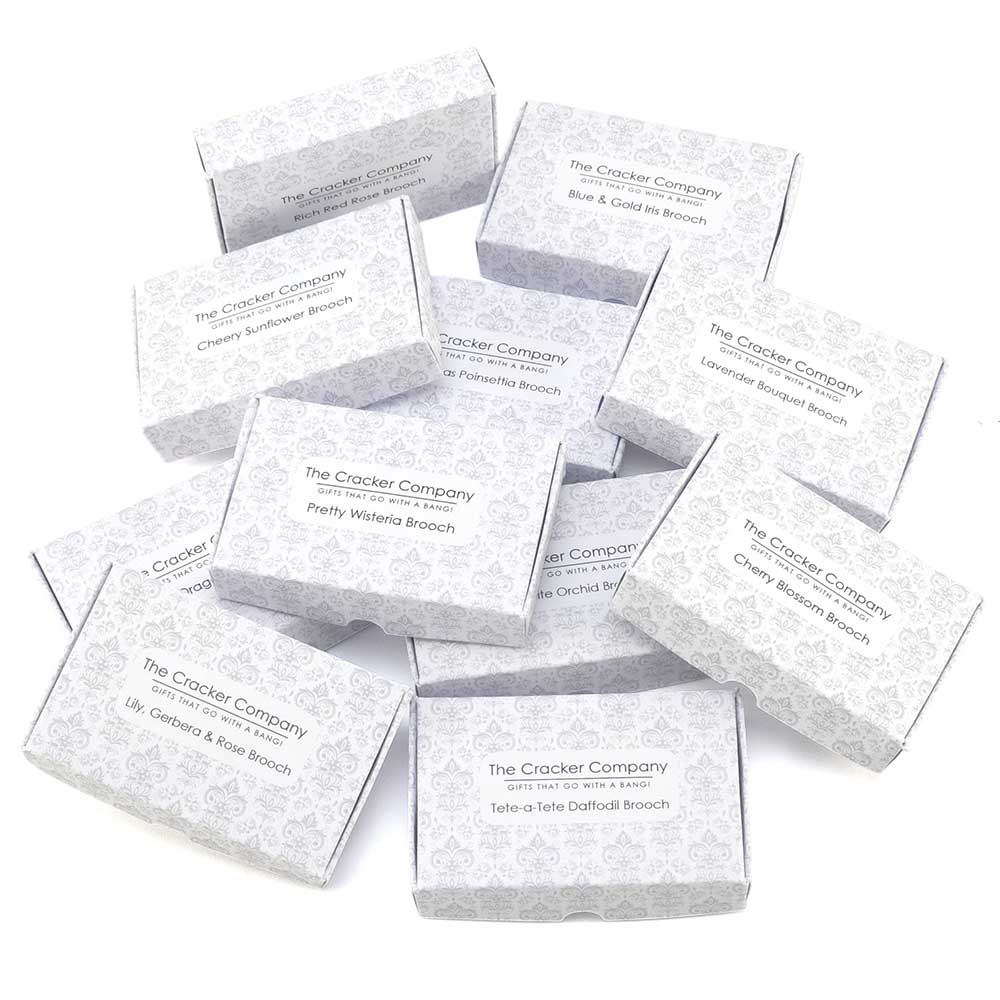 White Snowdrop Brooch | 4.5cm Long | Little Gift | Cracker Filler