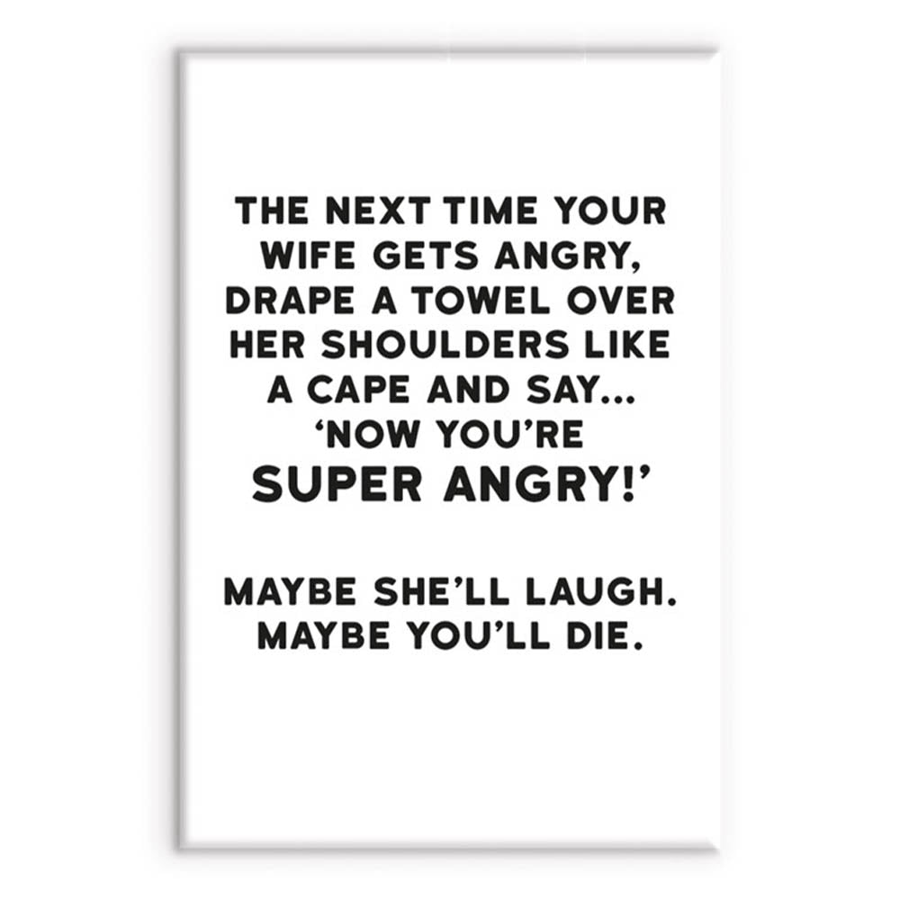 If Your Wife Gets Super Angry... | Funny Magnet | Little Gift | Cracker Filler