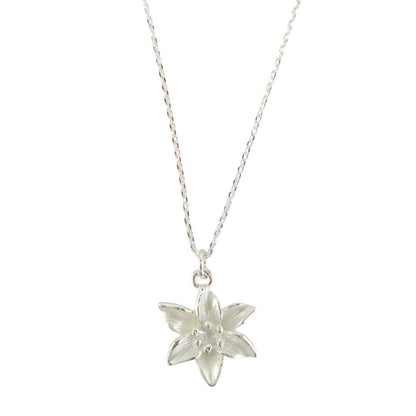 Petit White Lily Flower Silver Plated Necklace | Little Gift | Cracker Filler