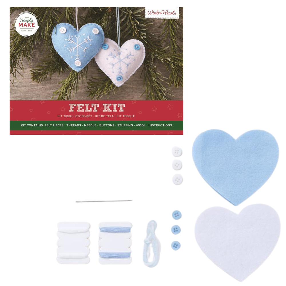 Felt Heart Christmas Decoration Making Craft Kit | Sewing Kit