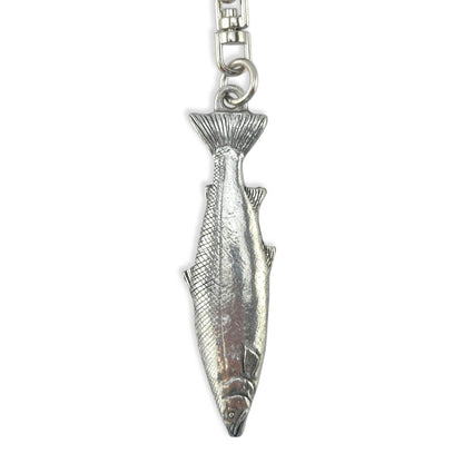 Salmon Fishing | Chunky English Pewter 3D Keyring | Little Gift | Cracker Filler