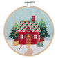 Christmas Gingerbread Cottage | Complete Embroidery Kit with Hoop | 15cm Wide