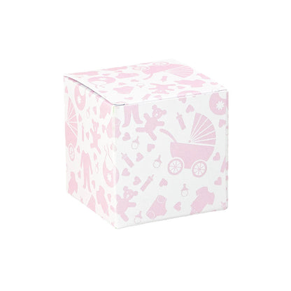Pink Baby Shower | Little Gift Box | 5cm Cube | Single or 6 Boxes