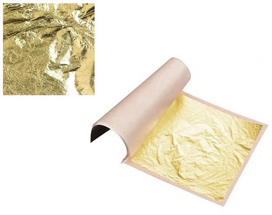 25 Gold Metal Foil Leaf Squares for Adults Gilding Crafts