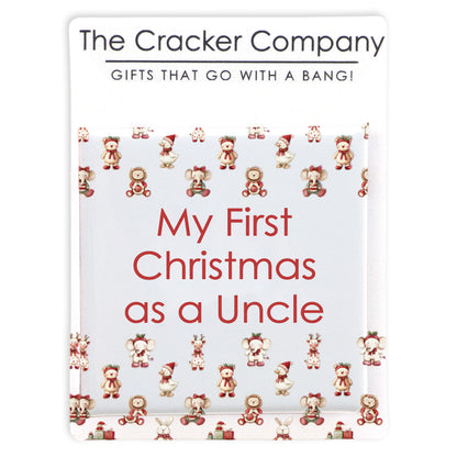 My First Christmas as an Uncle | 38mm Square Pin Badge | Cracker Filler Gift