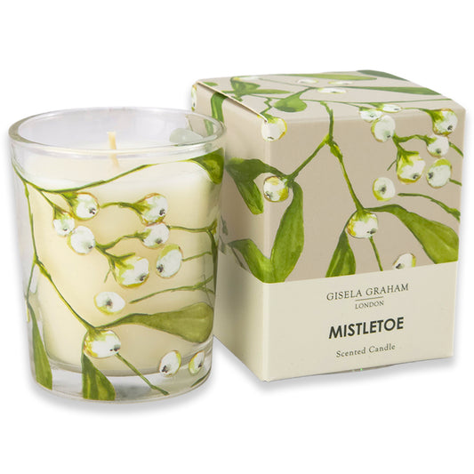 Christmas Mistletoe Scented Candle | Gisela Graham | Boxed Gift | 6cm Tall