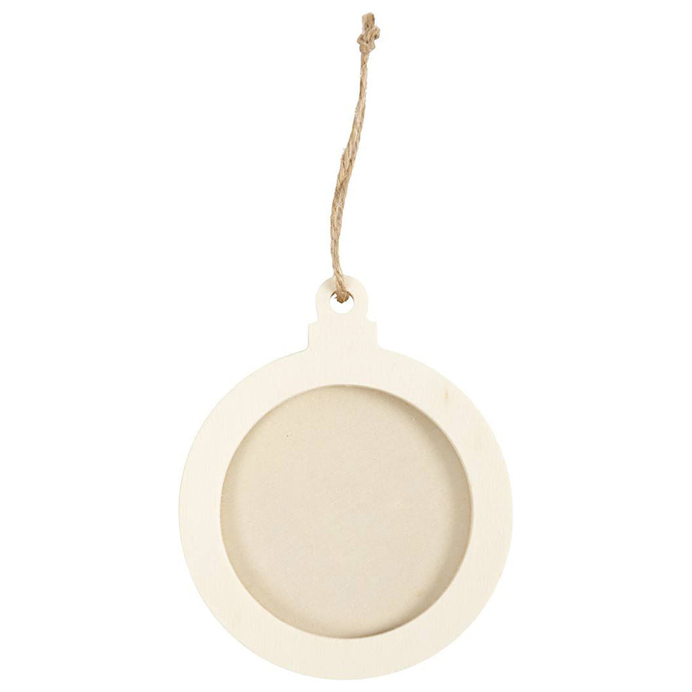 Three Chunky Wooden Hanging Christmas Bauble Style Frames to Decorate