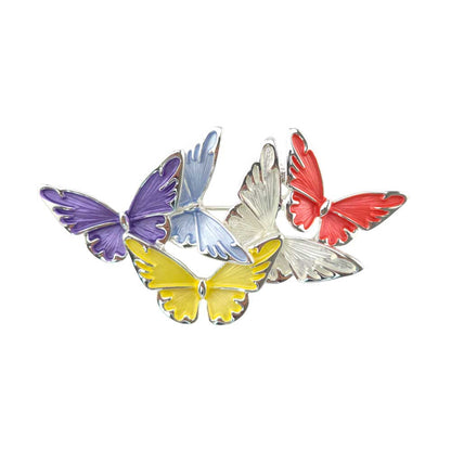 Large Butterfly Kaleidoscope | Silver Plated Brooch | Little Cracker Filler Gift