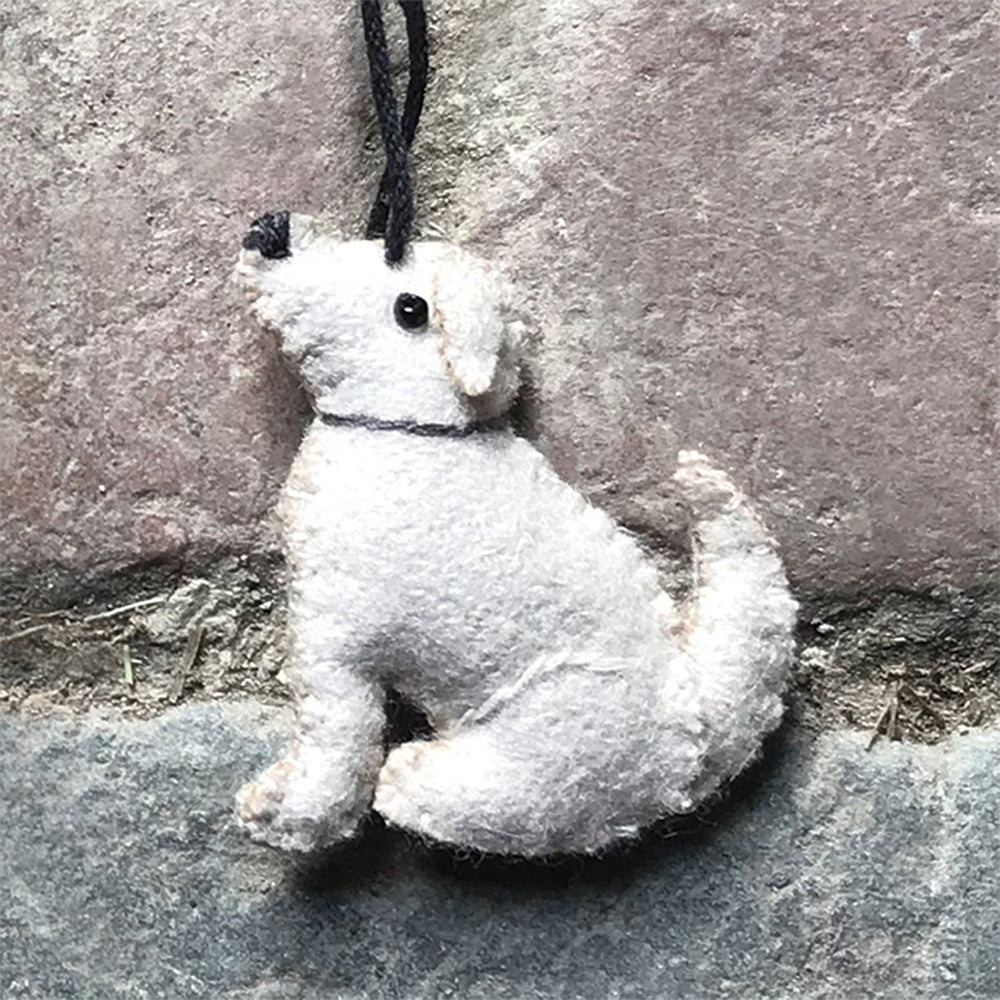 Little Felt Beige Labrador Puppy Dog Ornament | Mini Gift | Cracker Filler