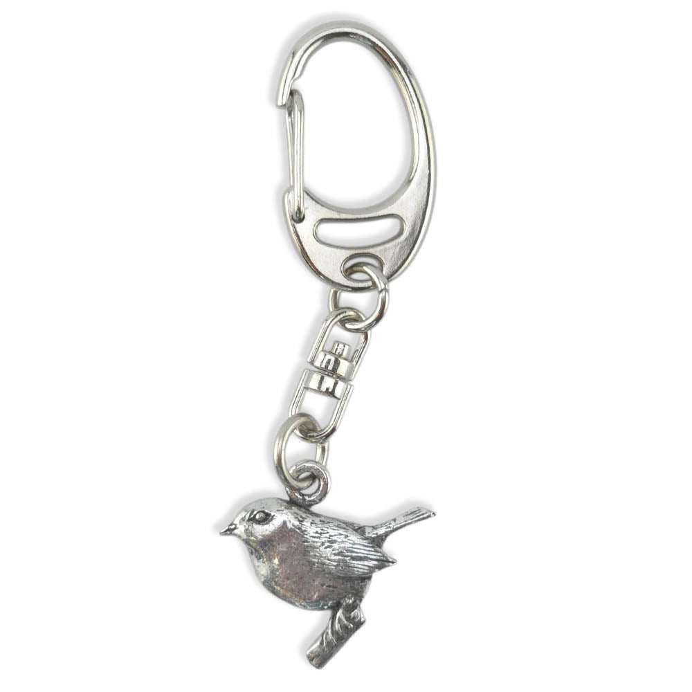 Remembrance Robin | English Pewter 3D Keyring | Little Gift | Cracker Filler