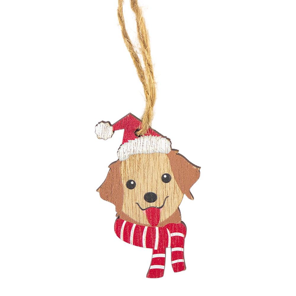 Christmas Dog | Wooden Hanging Ornament | Cracker Filler Gift