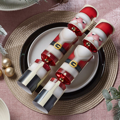12 Classic Father Christmas Crackers | 30cm | Filled with Non-Plastic Gifts