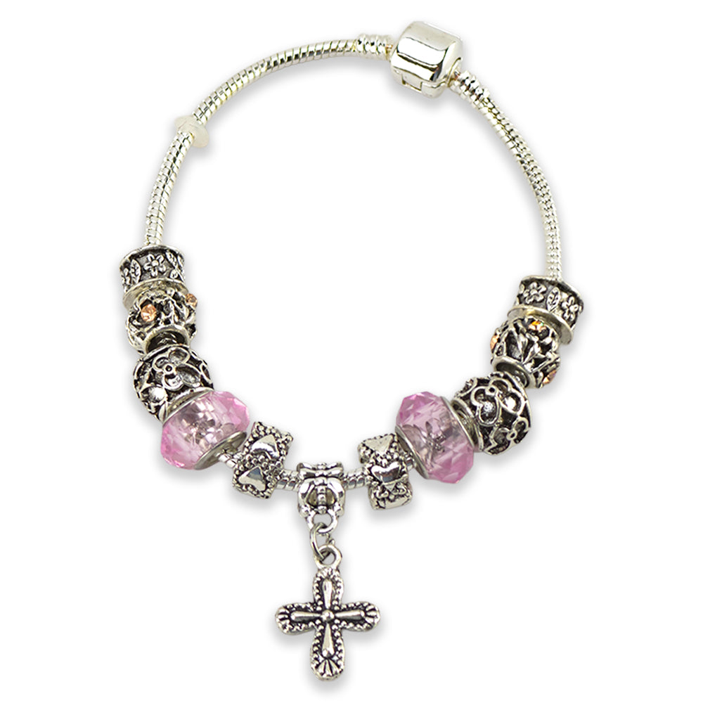 Metal & Glass Rosary Bracelet | Christian Faith | Cracker Filler Gift
