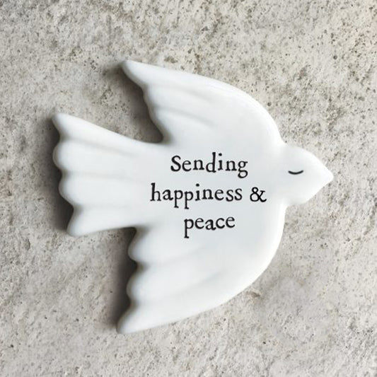 Happiness & Peace | Little Porcelain Dove Token | Cracker Filler Gift