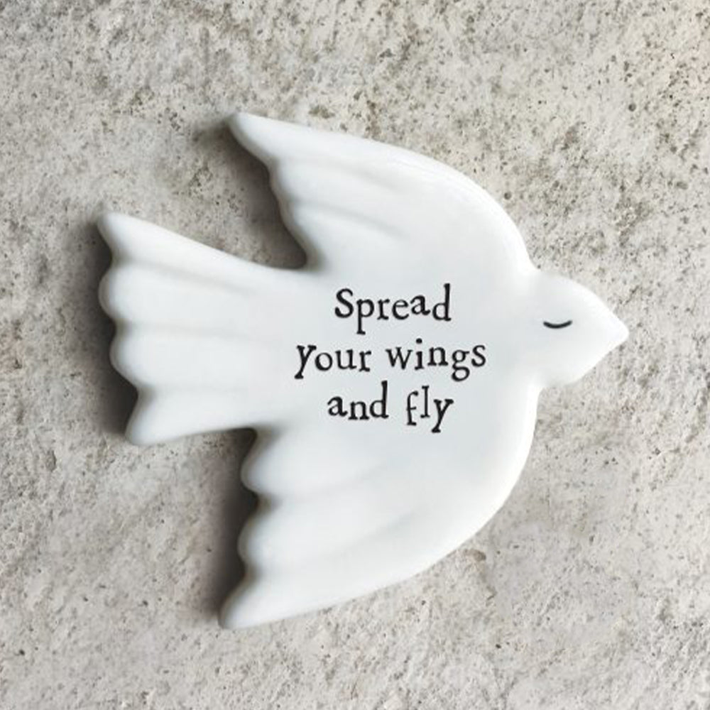 Spread Your Wings & Fly | Little Porcelain Dove Token | Cracker Filler Gift