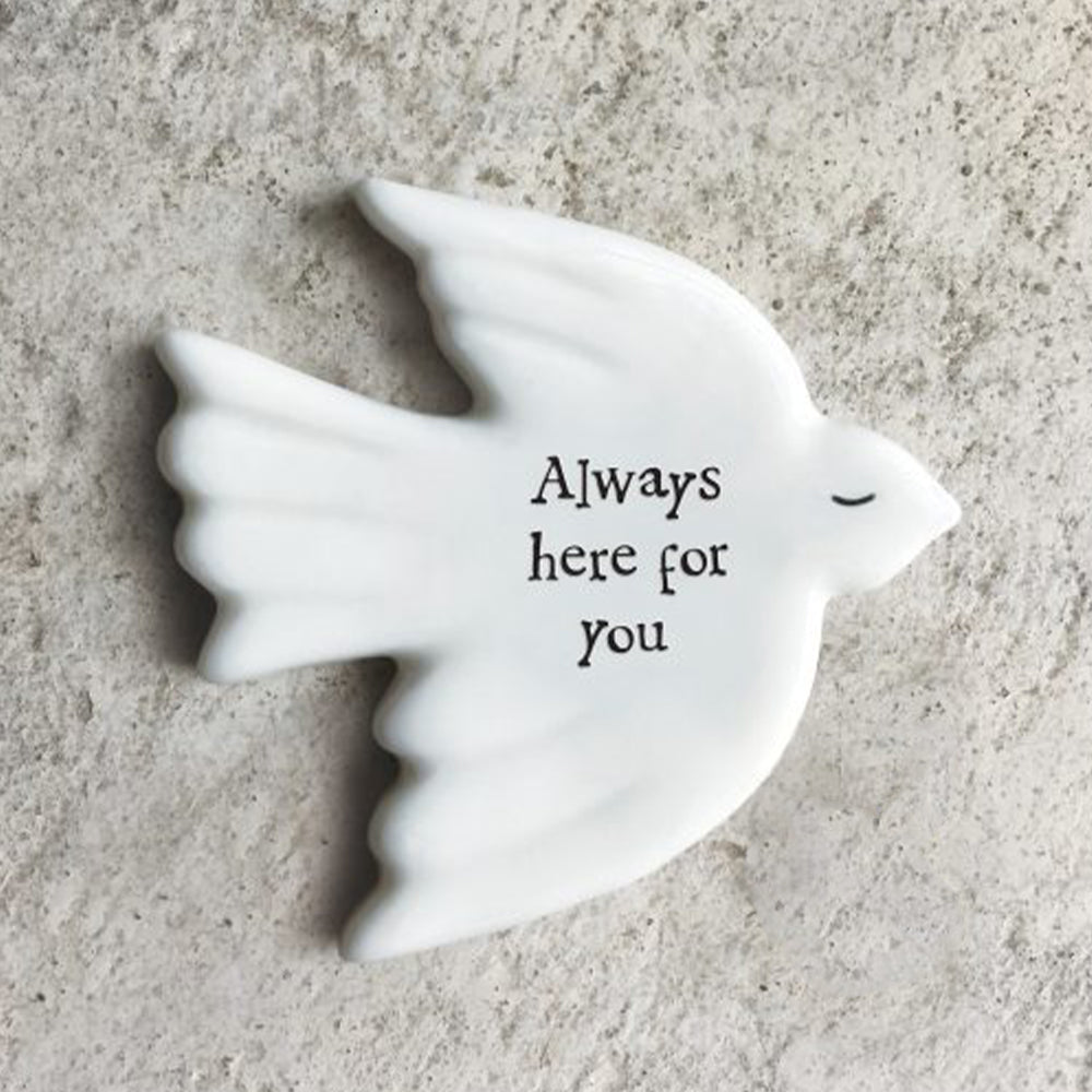 Always Here For You | Little Porcelain Dove Token | Cracker Filler Gift