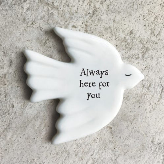 Always Here For You | Little Porcelain Dove Token | Cracker Filler Gift