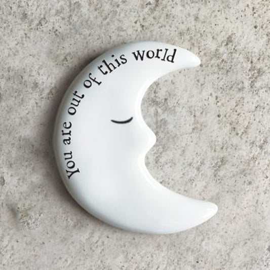 You're Out of This World | Little Porcelain Moon Token | Cracker Filler