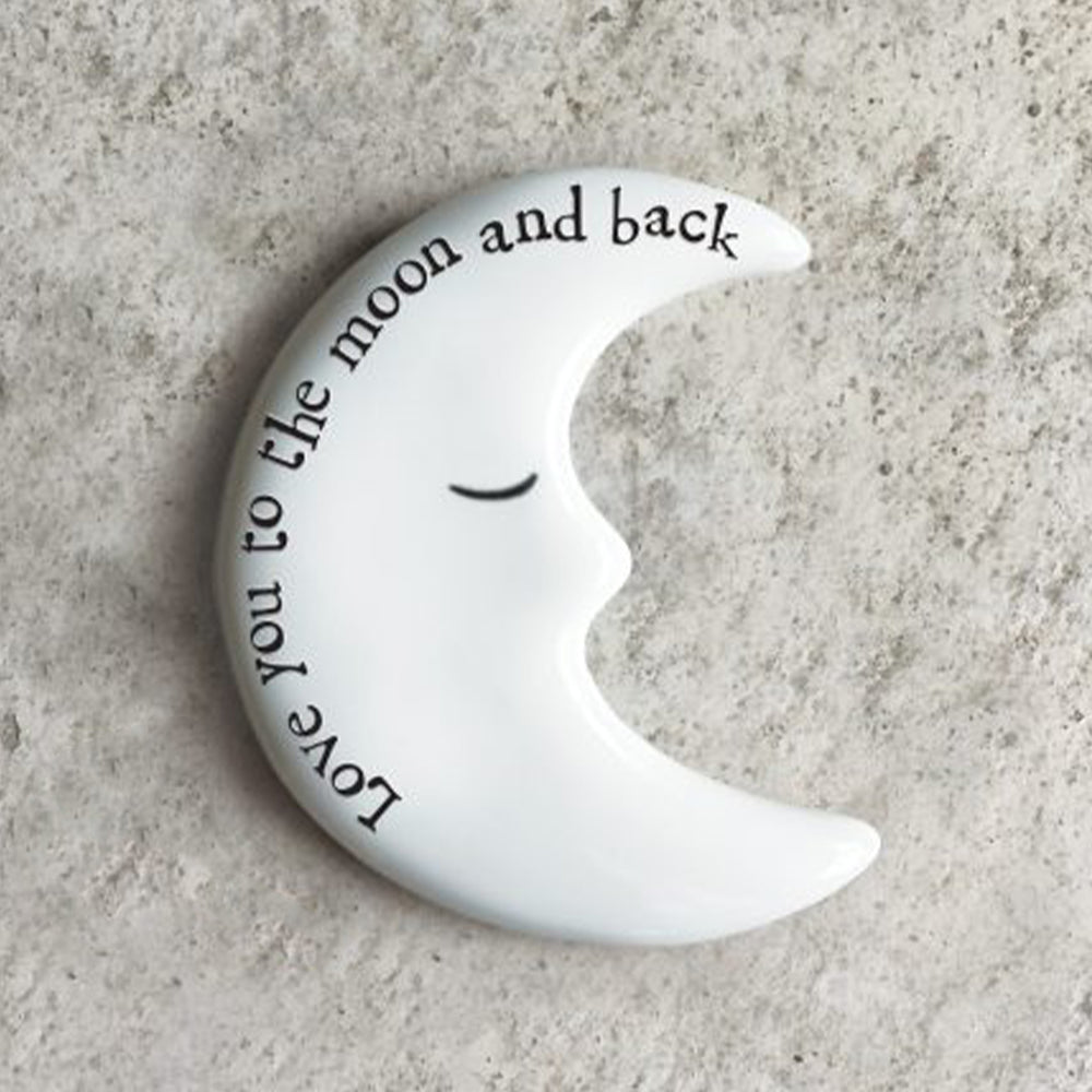 Love You to the Moon & Back | Little Porcelain Moon Token | Cracker Filler