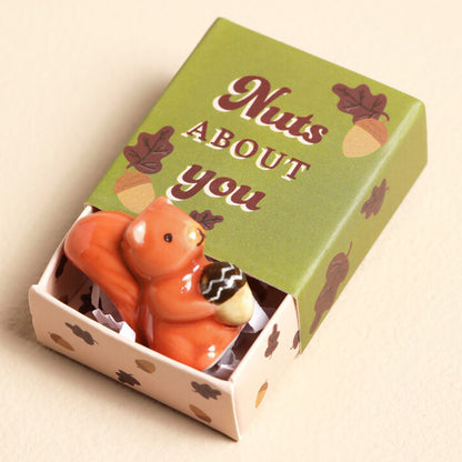 Nuts About You | Squirrel | Mini Matchbox Token | Cracker Filler Gift