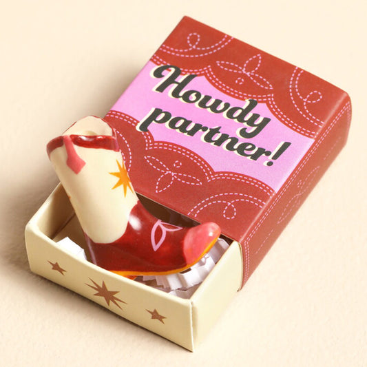 Howdy Partner | Cowboy Boot | Mini Matchbox Token | Cracker Filler Gift