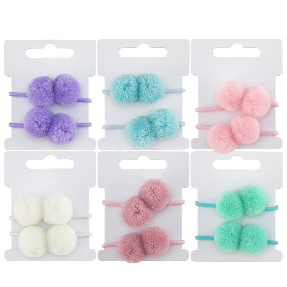 Pair of Pom Pom Hair Elastics | 1 Pair | Cracker Filler | Little Gift
