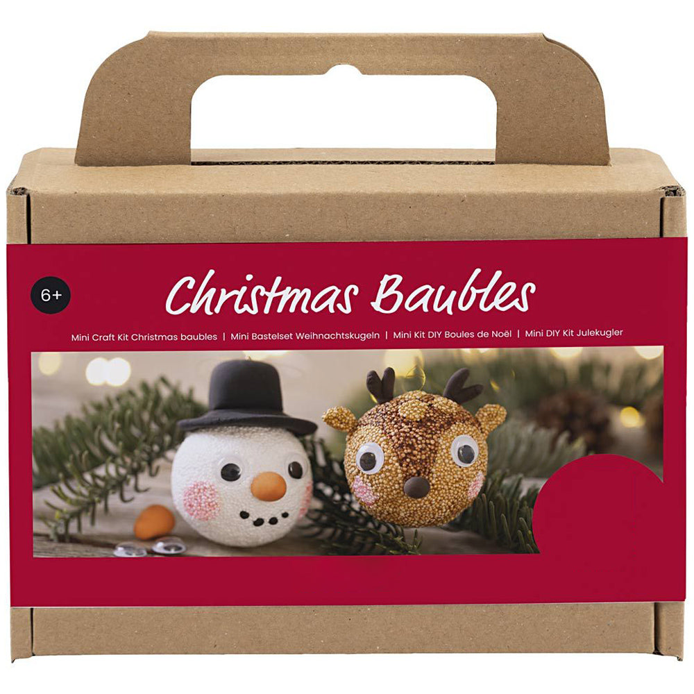 Rudolph & Snowman | Kids Christmas Bauble Making Craft Kit | Makes 2