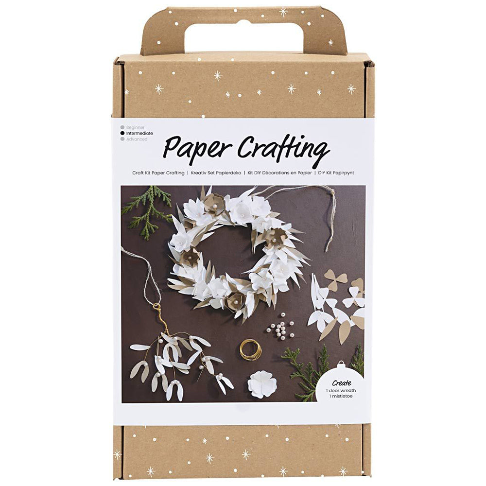 Botanical Christmas | Paper Craft Kit for Adults | Door Wreath & Hanger