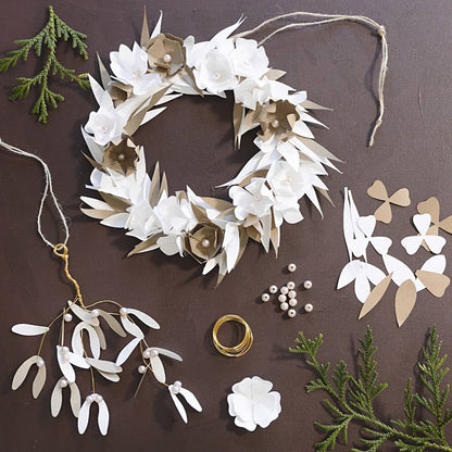Botanical Christmas | Paper Craft Kit for Adults | Door Wreath & Hanger