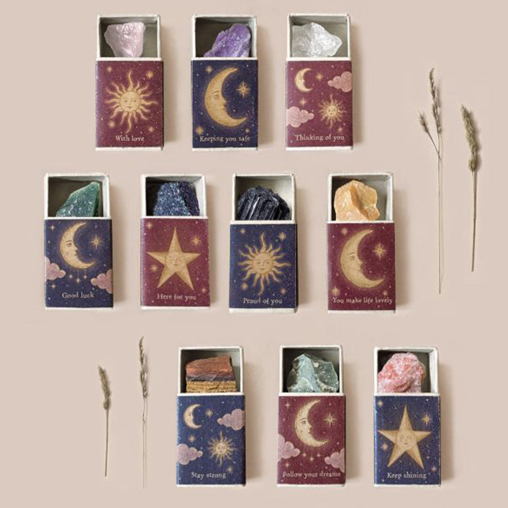 Celestial Crystal Matchbox Gift | Natural Crystal | Cracker Filler